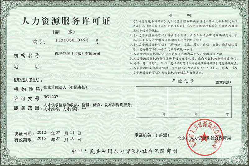 福州市连江县人力资源服务许可证申请程序